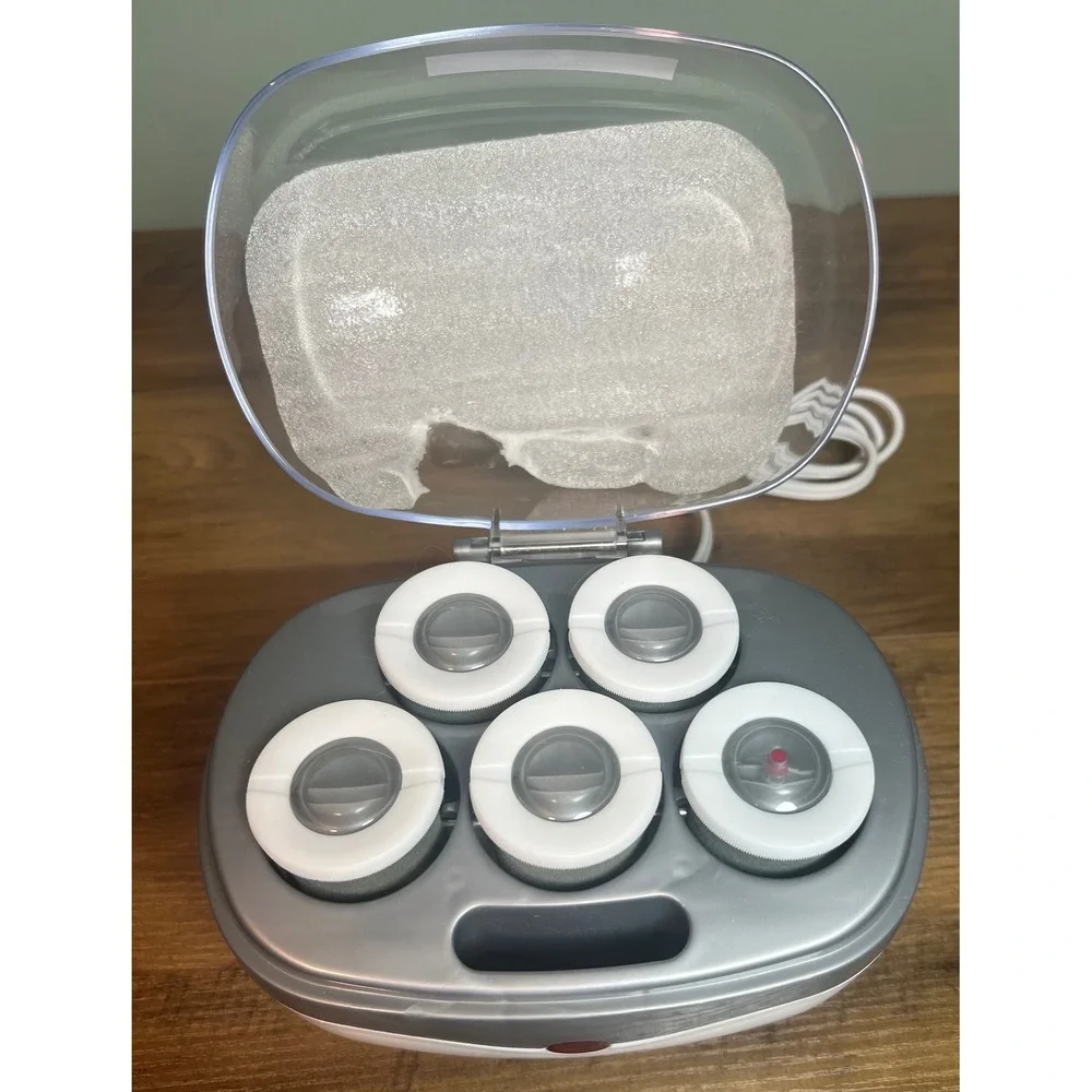 Conair Instant Heat Hairsetter 5 Large Velvet Flocked Rollers Travel Size White